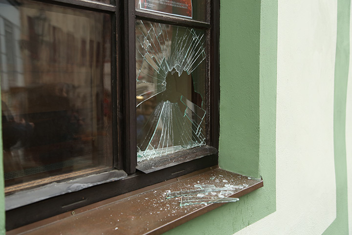 A2B Glass are able to board up broken windows while they are being repaired in Tewkesbury.